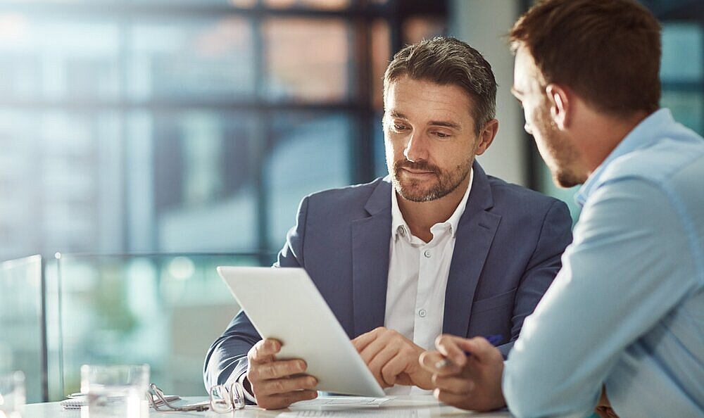 Teamwork,Meeting,,Tablet,And,Business,People,In,Office,Workplace.,Collaboration,